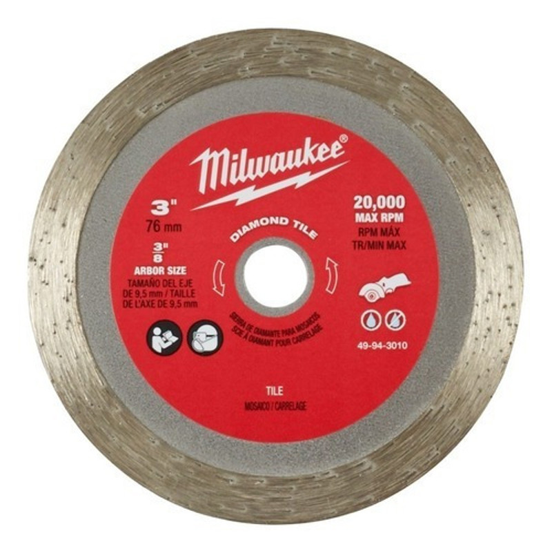 DISCO CORTE MINI SERRA DIAMANTADO 3" 76MM MILWAUKEE - 49-94-3010