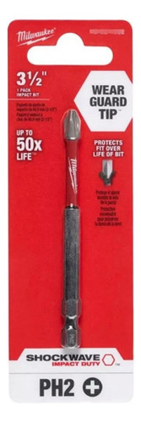 PONTA MILWAUKEE SIMPLES SHOCKWAVE PH2 COM 89MM - 48-32-4562