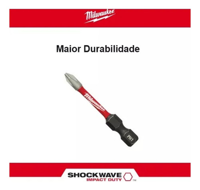 PONTA MILWAUKEE SIMPLES SHOCKWAVE PH2 COM 50MM - 48-32-4262