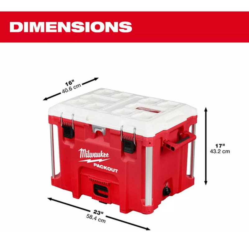 CAIXA 40QT COOLER DE 38L PACKOUT MILWAUKEE - 48-22-8462