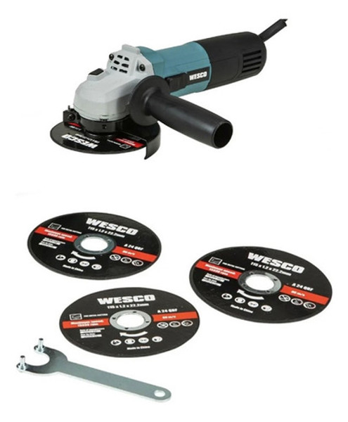 ESMERILHADEIRA ANGULAR 4.1/2'' COM 720W WESCO - WS4751.3 220V