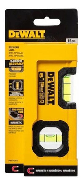 NIVEL 02 BOLHAS DE ALUMINIO 6" 15CM DEWALT - DWHT42802