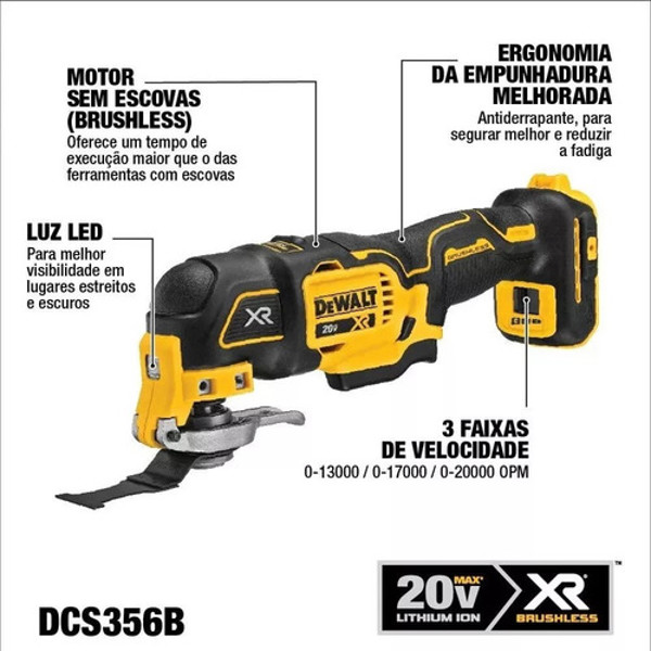 MULTIFERRAMENTA OSCILANTE BATERIA 20V DEWALT - DCS356B