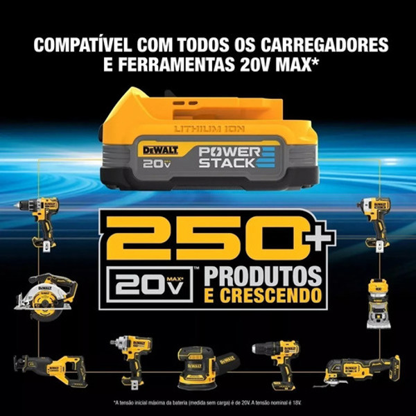 KIT 02 BATERIA 20V 1.7A POWERSTACK COM CARREGADOR E BOLSA DEWALT - DCBP034E2-BR
