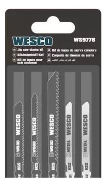 JOGO DE 05PCS COM LAMINAS TICO TICO WESCO - WS9778