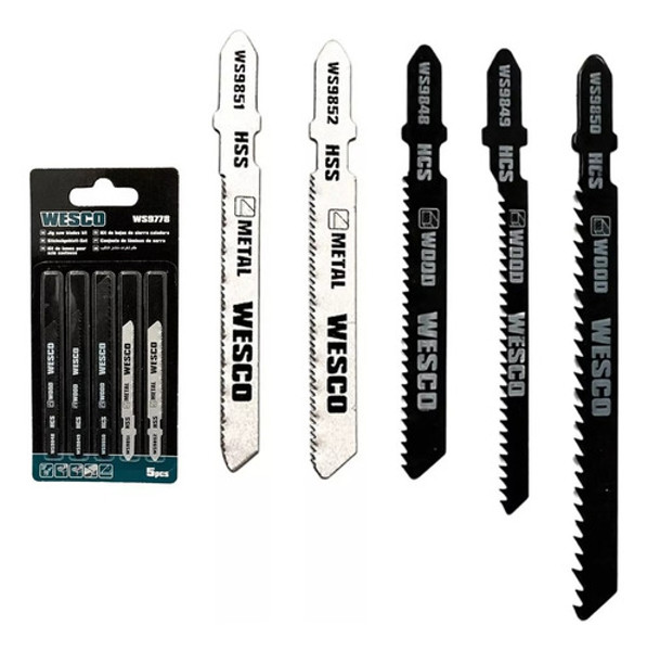 JOGO DE 05PCS COM LAMINAS TICO TICO WESCO - WS9778