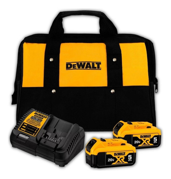 KIT 02 BATERIA 20V 5.AH COM CARREGADOR E BOLSA DEWALT - DCB205C2K-BR