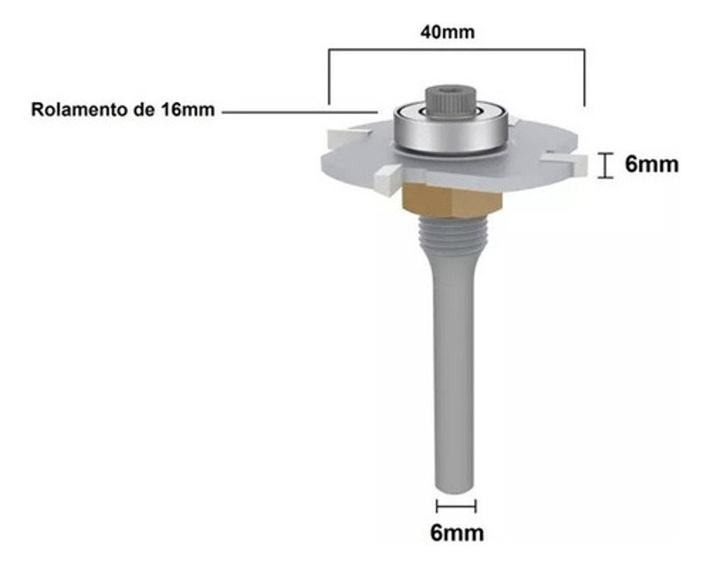 FRESA SERRINHA DEBRUM COM ROLAMENTO DE 06MM COM HASTE 06MM RADIX - 18F4060.01