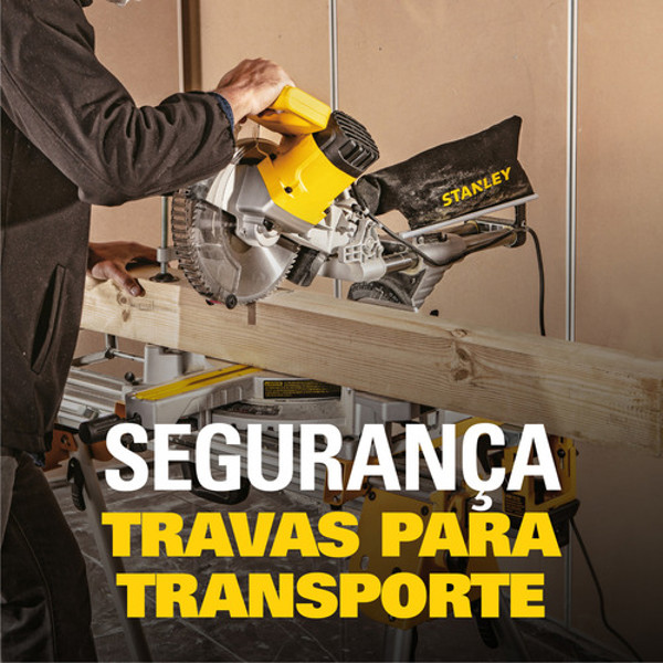 SERRA MEIA ESQUADRIA 10" COM 1800W E BRACO TELESCOPICO STANLEY - SM18-B2 220V
