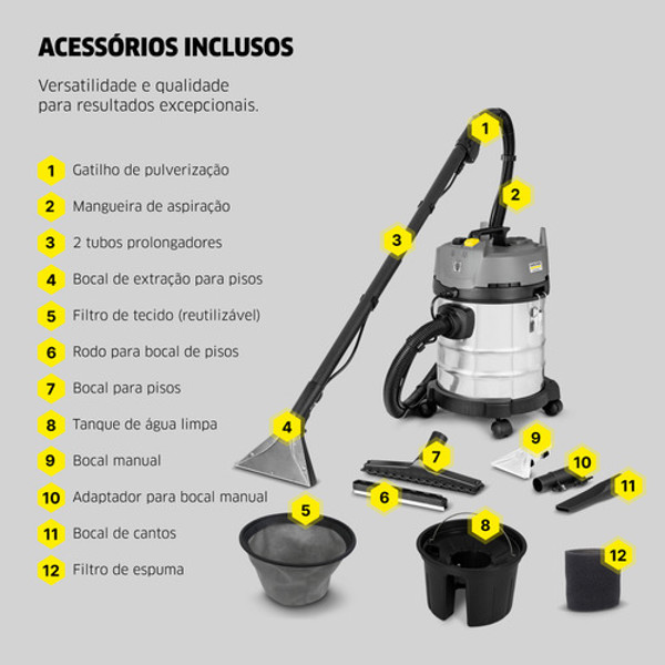 LIMPADORA ESTOFADOS PUZZI 4 /20 1700W KARCHER 220V