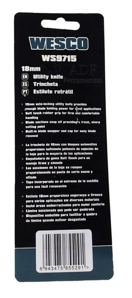 ESTILETE EMBORRACHADO 18MM WESCO - WS9715