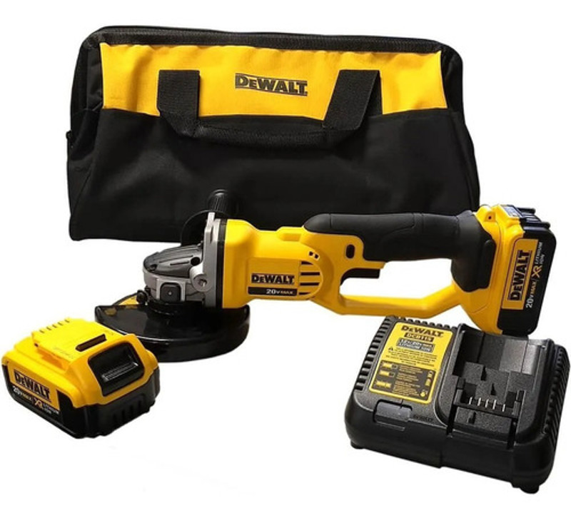 ESMERILHADEIRA ANGULAR 4.1/2" BATERIA 20V COMPLETA DEWALT - DCG412M2