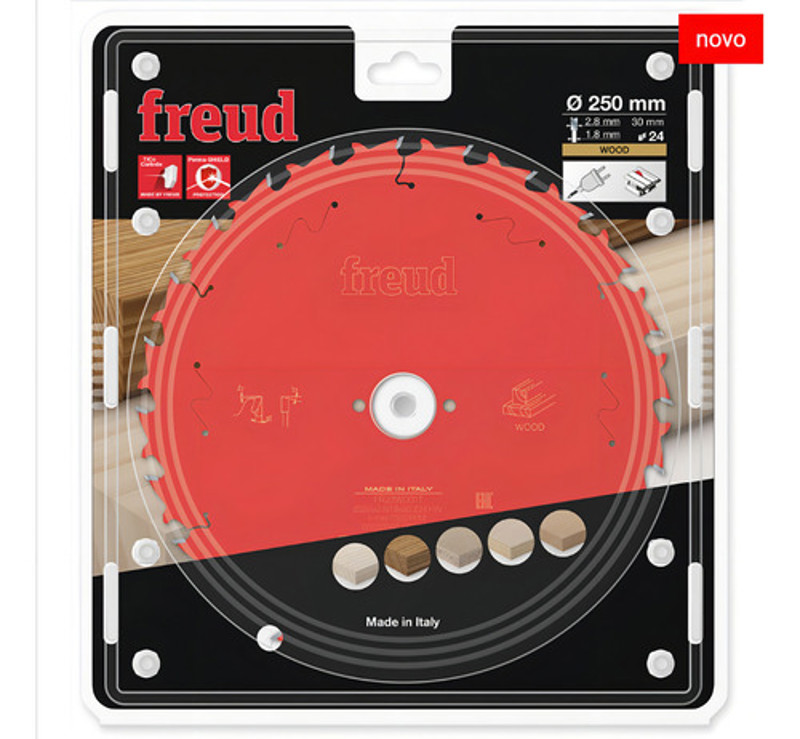 DISCO CORTE MADEIRA DE 250MM COM 24 DENTES FREUD - FR23W001T