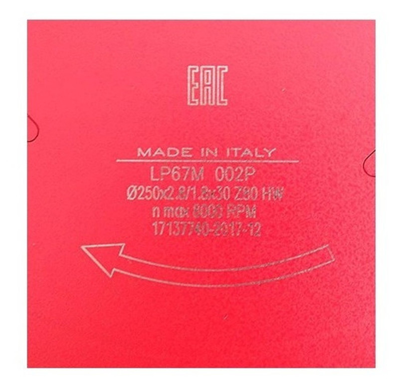 DISCO CORTE MDF DE 250MM COM 80 DENTES ALTERNADOS FREUD - FR23L001T VERMELHO