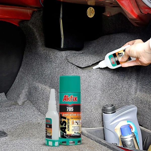 KIT MDF COM COLA INSTANTANEA DE 100G / 400ML AKFIX - 705