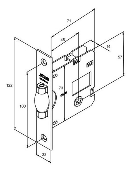 FECHADURA DE BANHEIRO PIVOTANTE COM ROSETA QUADRADA STAM - 1025 WC CROMADA