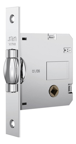 FECHADURA DE BANHEIRO PIVOTANTE COM ROSETA QUADRADA STAM - 1025 WC CROMADA