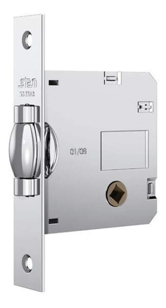 FECHADURA DE BANHEIRO PIVOTANTE COM ROSETA QUADRADA STAM - 1025 WC ESCOVADA