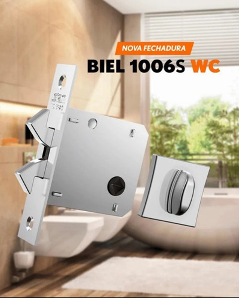 FECHADURA DE CORRER PARA BANHEIRO (ASA AVIAO) STAM - 1006S WC QUADRADA CROMADA