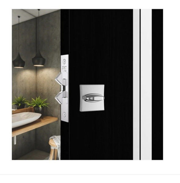 FECHADURA DE CORRER PARA BANHEIRO (ASA AVIAO) STAM - 1006S WC QUADRADA CROMADA