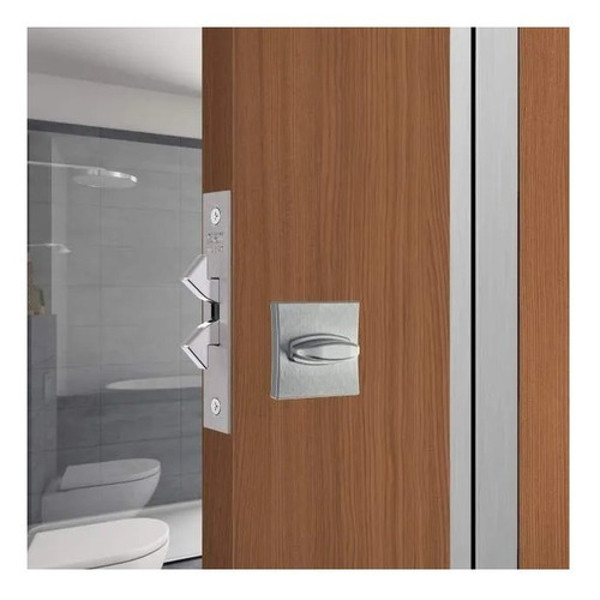 FECHADURA DE CORRER PARA BANHEIRO (ASA AVIAO) STAM - 1006S WC QUADRADA ESCOVADA