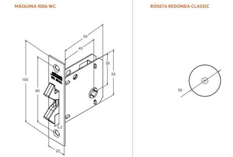 FECHADURA DE CORRER PARA BANHEIRO (ASA AVIAO) STAM - 1006S WC REDONDA CROMADA
