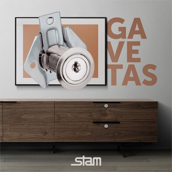 FECHADURA DE GAVETA CANO CURTO DE 22MM STAM - 301