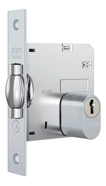 FECHADURA PIVOTANTE COM ROSETA QUADRADA STAM - 1005 DE 45MM CROMADA