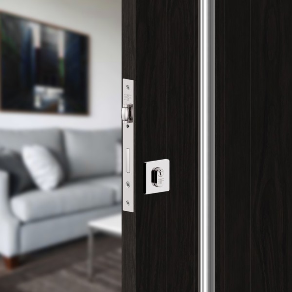 FECHADURA PIVOTANTE COM ROSETA QUADRADA 3F - 840R55CR CROMADA