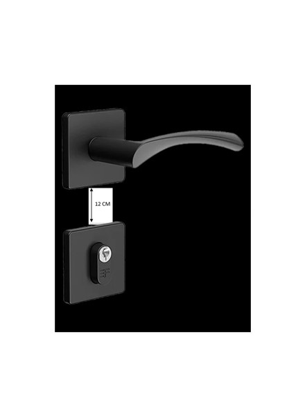 FECHADURA EXTERNA "119" COM ROSETA QUADRADA 3F - 740E11955PF PRETO