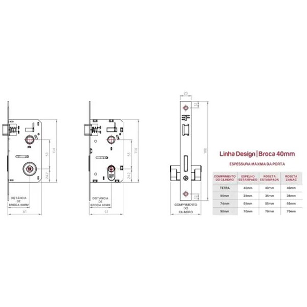 FECHADURA EXTERNA "116" COM ROSETA REDONDA 3F - 720E11655CR CROMADA