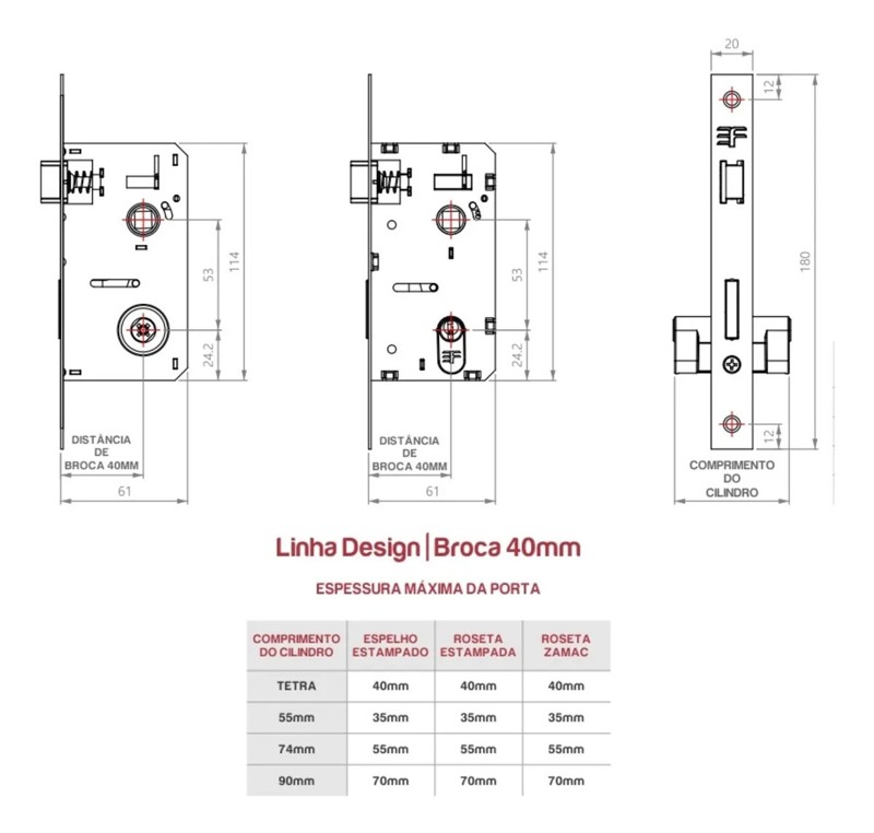 FECHADURA EXTERNA "116" COM ROSETA REDONDA 3F - 720E11655CR CROMADA