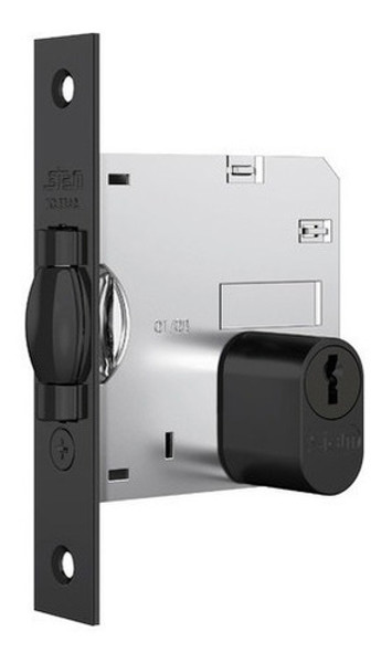 FECHADURA PIVOTANTE COM ROSETA QUADRADA STAM - 1005 DE 45MM PRETA