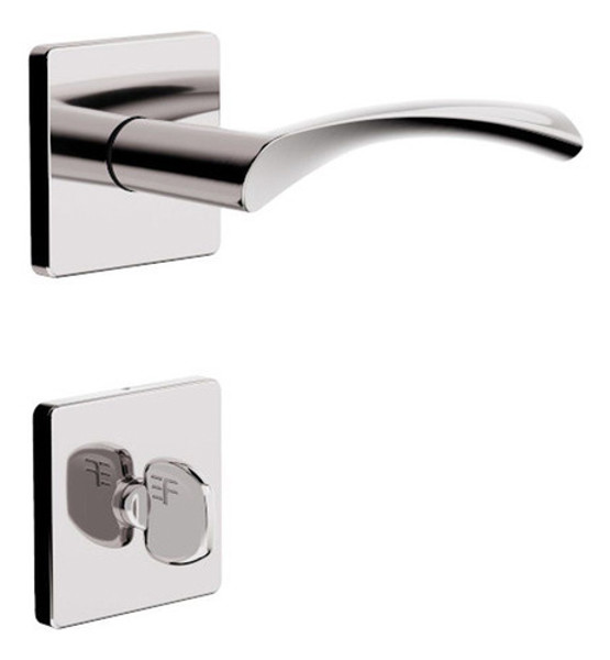 FECHADURA DE BANHEIRO "119" COM ROSETA QUADRADA 3F - 740B119CR CROMADA