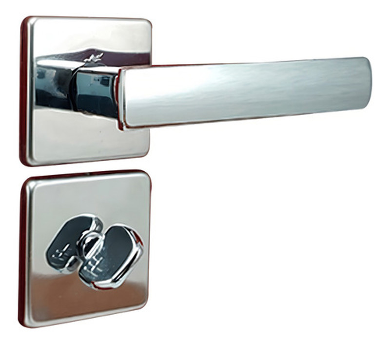 FECHADURA DE BANHEIRO "117" COM ROSETA QUADRADA 3F - 740B117CR CROMADA