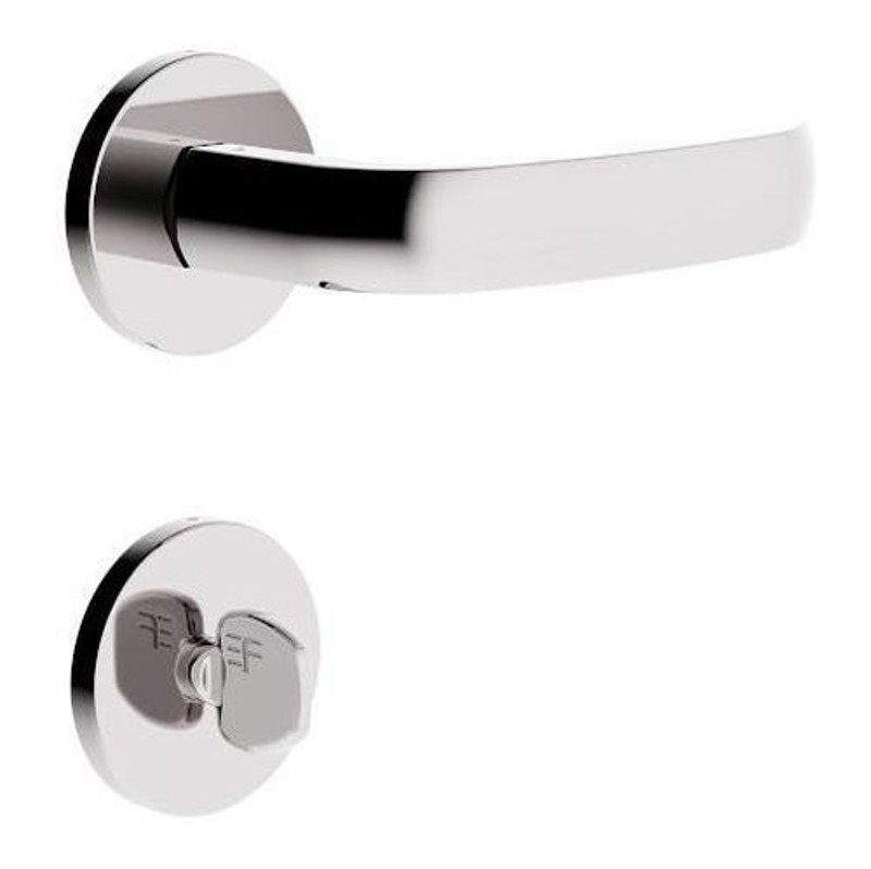 FECHADURA DE BANHEIRO "116" COM ROSETA REDONDA 3F - 720B116CR CROMADA