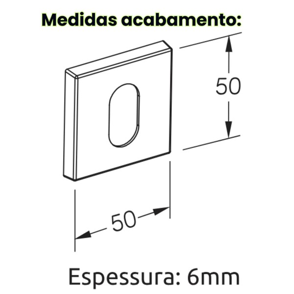 FECHADURA DE BANHEIRO "119" COM ROSETA QUADRADA 3F - 740B119PF PRETO