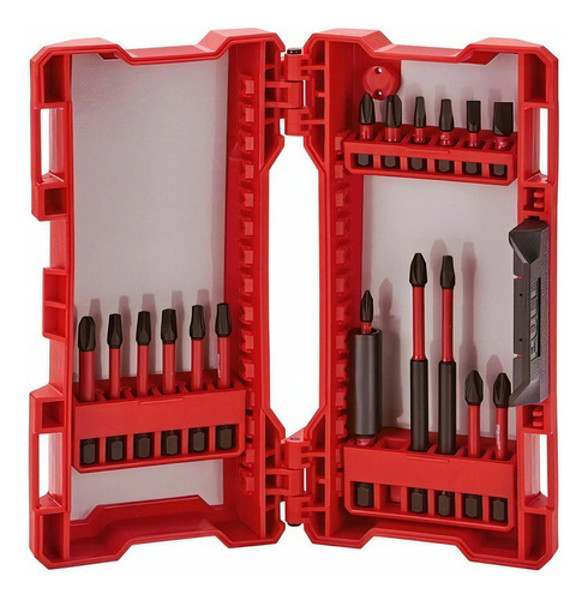 JOGO DE 18PCS COM PONTA SHOCKWAVE E ESTOJO MILWAUKEE - 48-32-4403