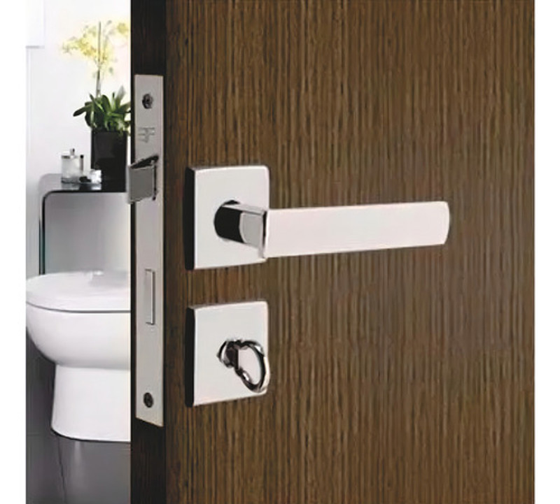 FECHADURA DE BANHEIRO "117" COM ROSETA QUADRADA 3F - 740B117CR CROMADA