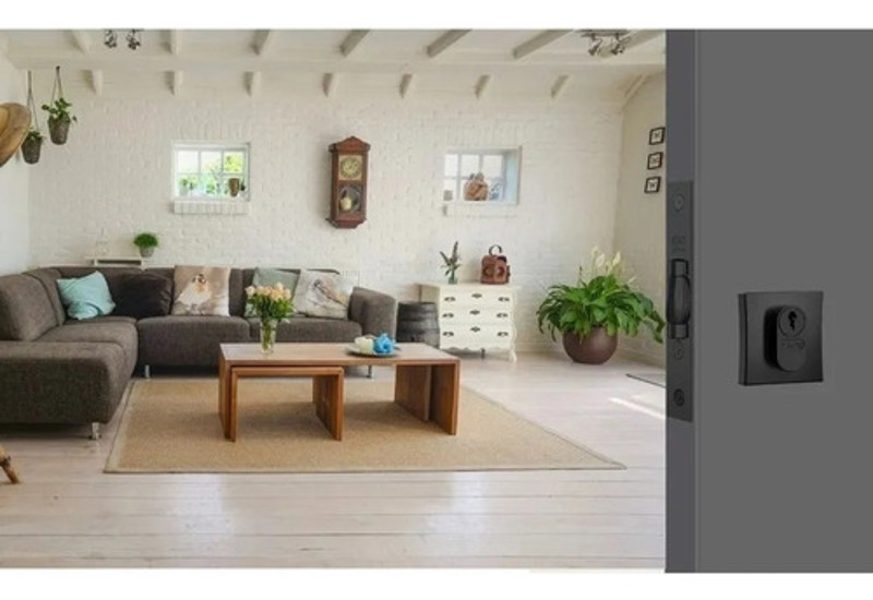 FECHADURA PIVOTANTE COM ROSETA QUADRADA STAM - 1005 DE 45MM PRETA