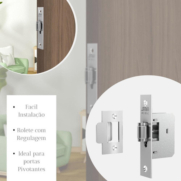 FECHADURA PIVOTANTE AUXILIAR FECHO ROLETE CROMADA STAM