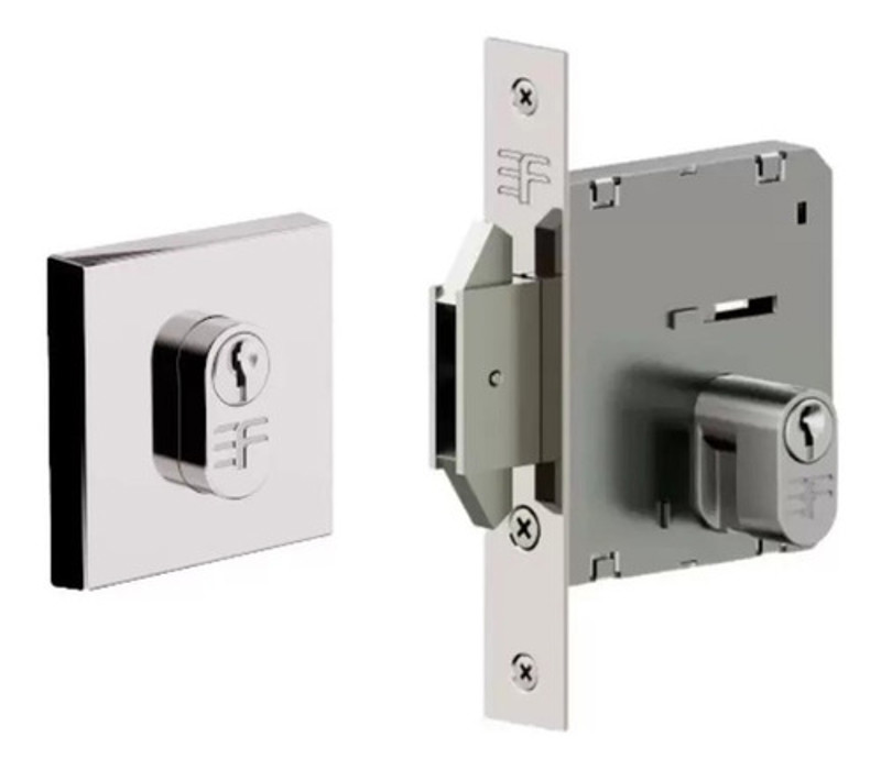 FECHADURA DE CORRER COM ROSETA (ASA AVIAO) 3F - QUADRADO 4145BP55/CR-Q CROMADA