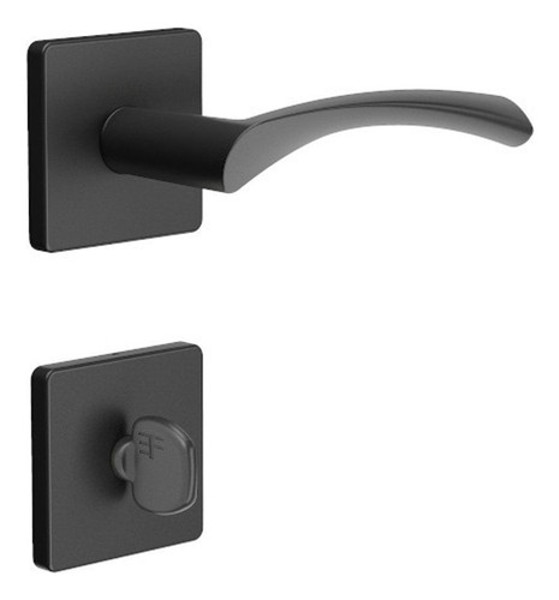 FECHADURA DE BANHEIRO "119" COM ROSETA QUADRADA 3F - 740B119PF PRETO