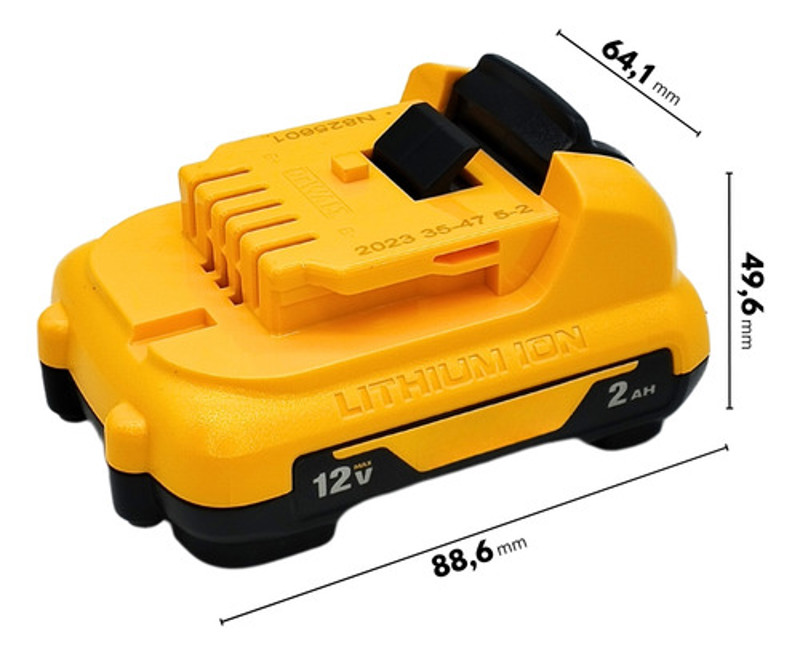 BATERIA DEWALT 12V IONLITIO COM 2.0A - DCB122 COM INDICADOR