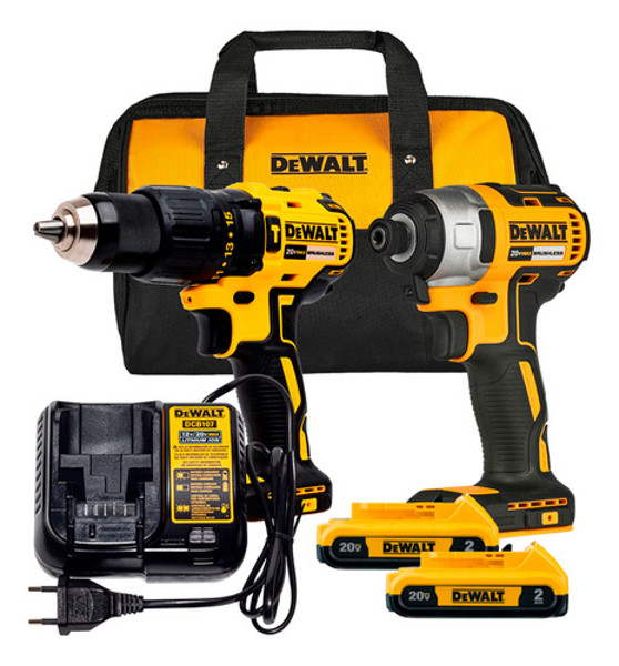 KIT 02 PARAFUSADEIRAS 20V (DCF787 + DCD7781) COM BOLSA DEWALT - DCK276D2-BR