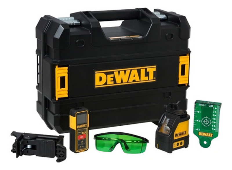 KIT NIVEL VERDE E TRENA LASER 30MTS COM MALETA DEWALT - DW0889CG-XJ