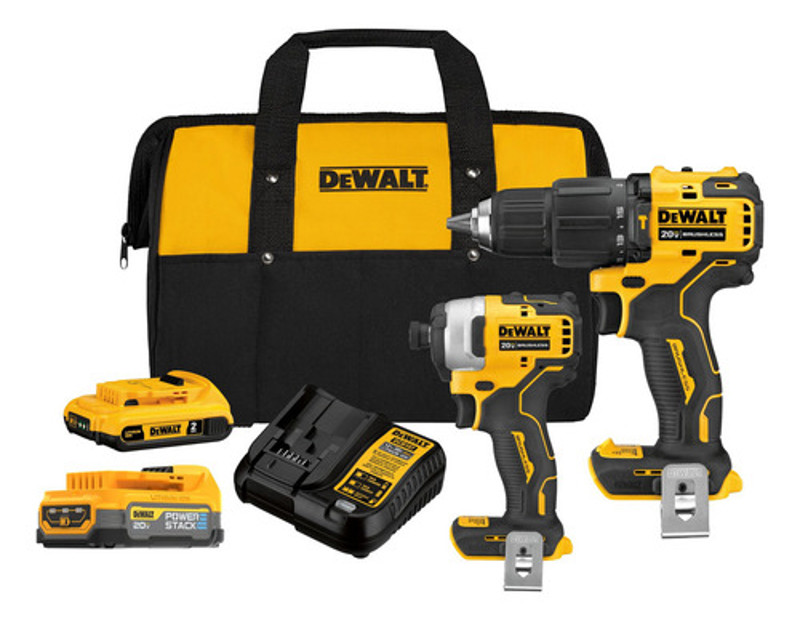 KIT 02 PARAFUSADEIRAS 20V COMPACTA COM BOLSA DEWALTD - DCK279D1E1-BR
