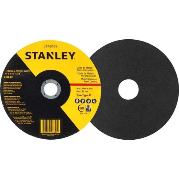 DISCO CORTE DE 230MM PARA INOX E FERRO STANLEY - STA8069