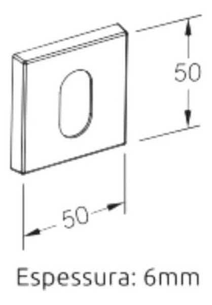 FECHADURA PIVOTANTE COM ROSETA QUADRADA 3F - 840R55CR CROMADA