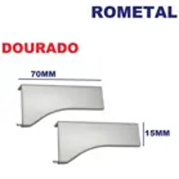 TAMPA PERFIL FACETATO ROMETAL PE-183 - DE: 15MM, COR: DOURADO FOSCO